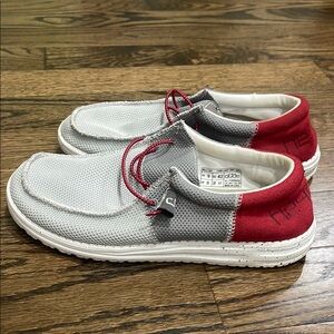 Hey Dude Gray and Red Casual Slip-On